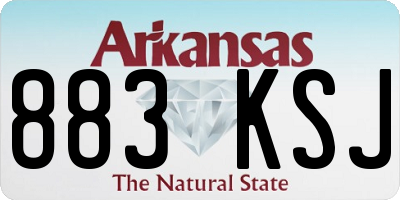 AR license plate 883KSJ