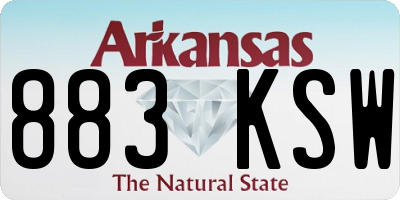 AR license plate 883KSW