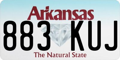 AR license plate 883KUJ