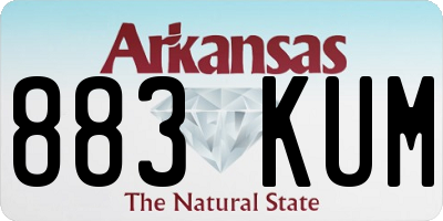 AR license plate 883KUM