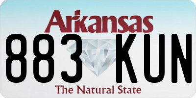 AR license plate 883KUN
