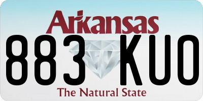 AR license plate 883KUO