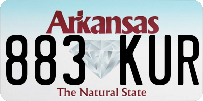 AR license plate 883KUR