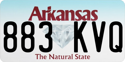 AR license plate 883KVQ