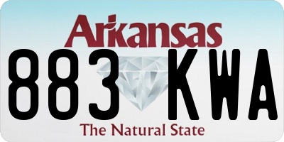 AR license plate 883KWA