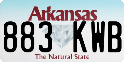 AR license plate 883KWB