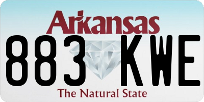 AR license plate 883KWE