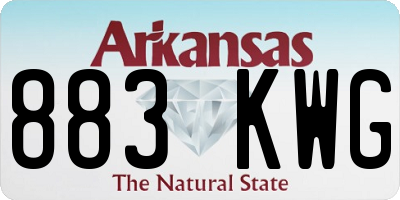 AR license plate 883KWG