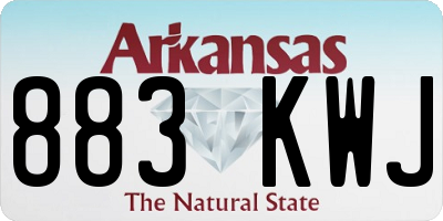 AR license plate 883KWJ