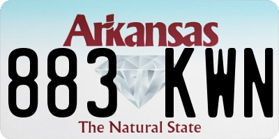 AR license plate 883KWN