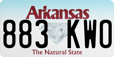 AR license plate 883KWO