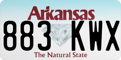AR license plate 883KWX