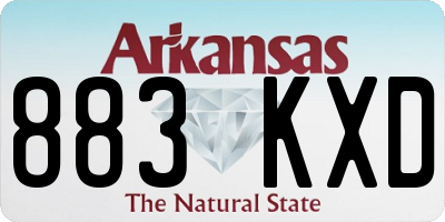 AR license plate 883KXD