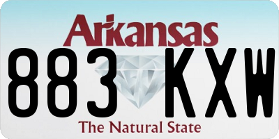 AR license plate 883KXW