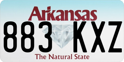 AR license plate 883KXZ