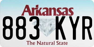 AR license plate 883KYR