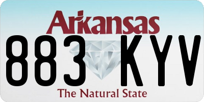 AR license plate 883KYV
