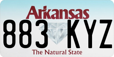 AR license plate 883KYZ