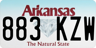 AR license plate 883KZW