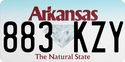 AR license plate 883KZY