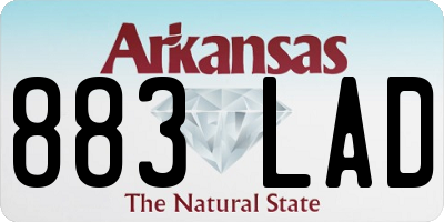 AR license plate 883LAD