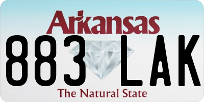 AR license plate 883LAK