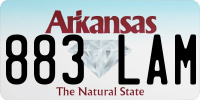AR license plate 883LAM