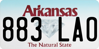 AR license plate 883LAO