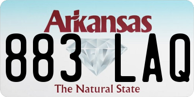 AR license plate 883LAQ