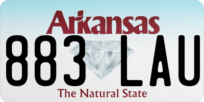 AR license plate 883LAU