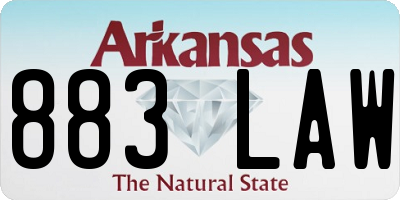 AR license plate 883LAW