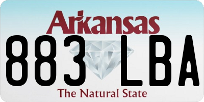 AR license plate 883LBA