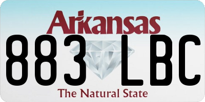AR license plate 883LBC
