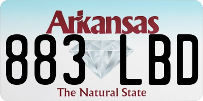 AR license plate 883LBD