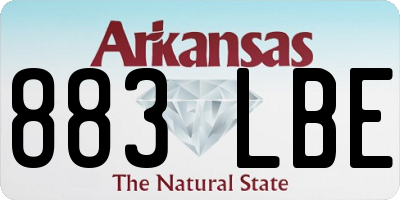 AR license plate 883LBE