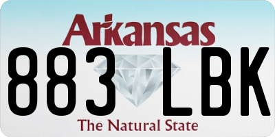 AR license plate 883LBK