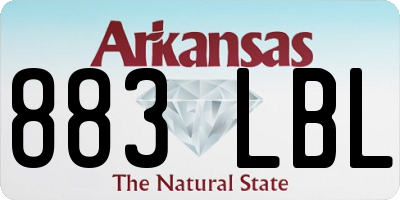 AR license plate 883LBL