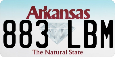 AR license plate 883LBM