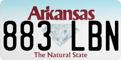 AR license plate 883LBN