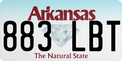 AR license plate 883LBT