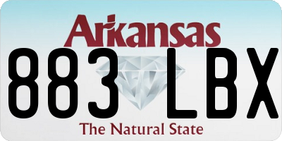 AR license plate 883LBX