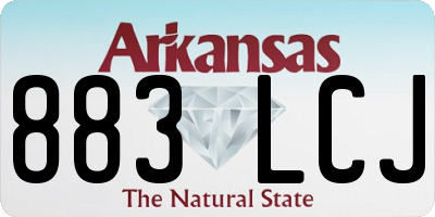 AR license plate 883LCJ