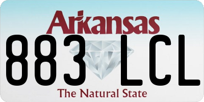 AR license plate 883LCL