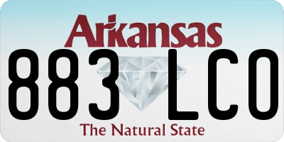 AR license plate 883LCO