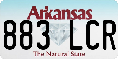 AR license plate 883LCR