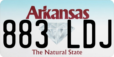 AR license plate 883LDJ
