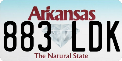 AR license plate 883LDK