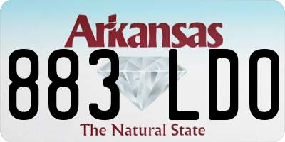 AR license plate 883LDO