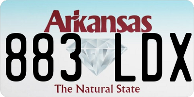 AR license plate 883LDX