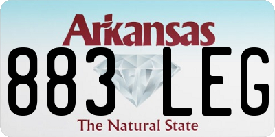 AR license plate 883LEG